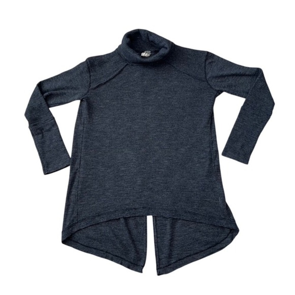 We the Free Turtleneck Split Back Long Sleeve Knit Shirt Gray Size Medium‎